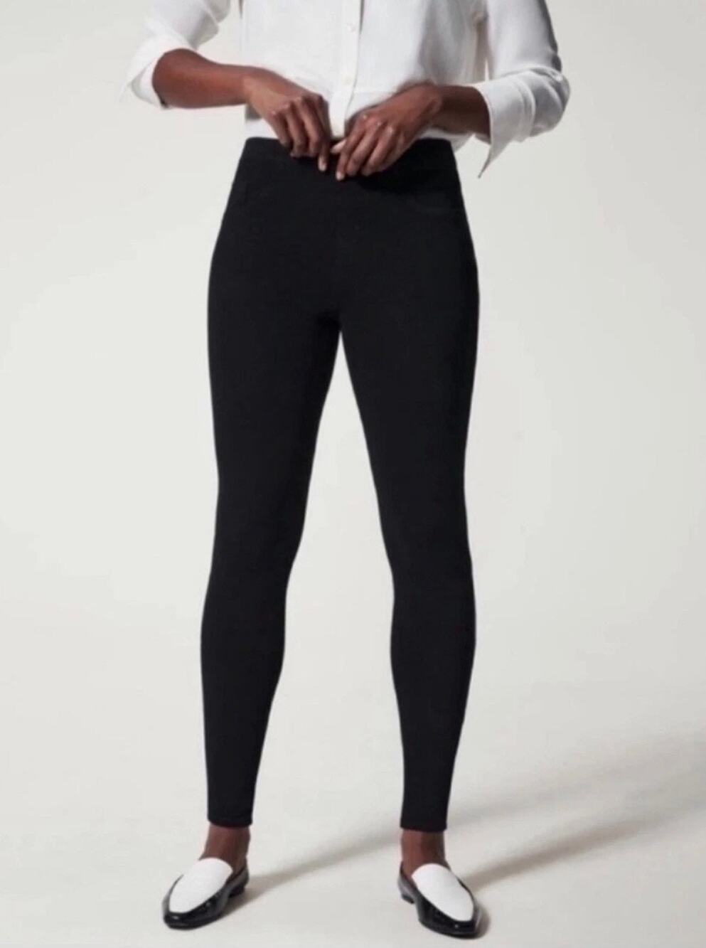 SPANX Black Ponte Skinny Leggings Pull-On Stretch Pants Women's Medium M